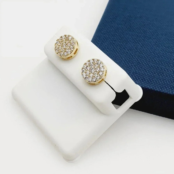 "14K Gold Plated Cubic Zircon Earrings, INUS1BR313 - Picture 5 of 10